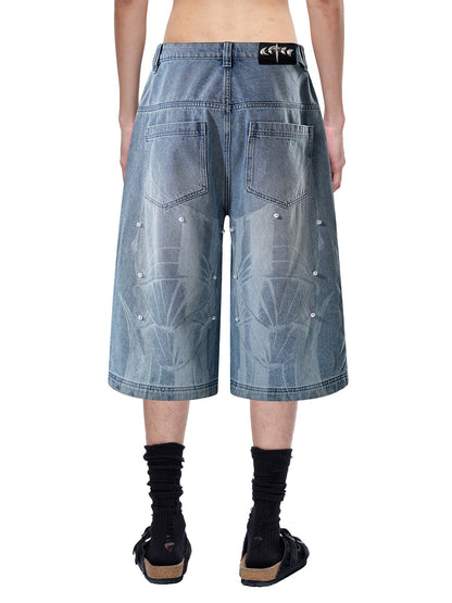  LUMINOUS DAWN KNIGHT PEARL ARMOR CROPPED JEANS