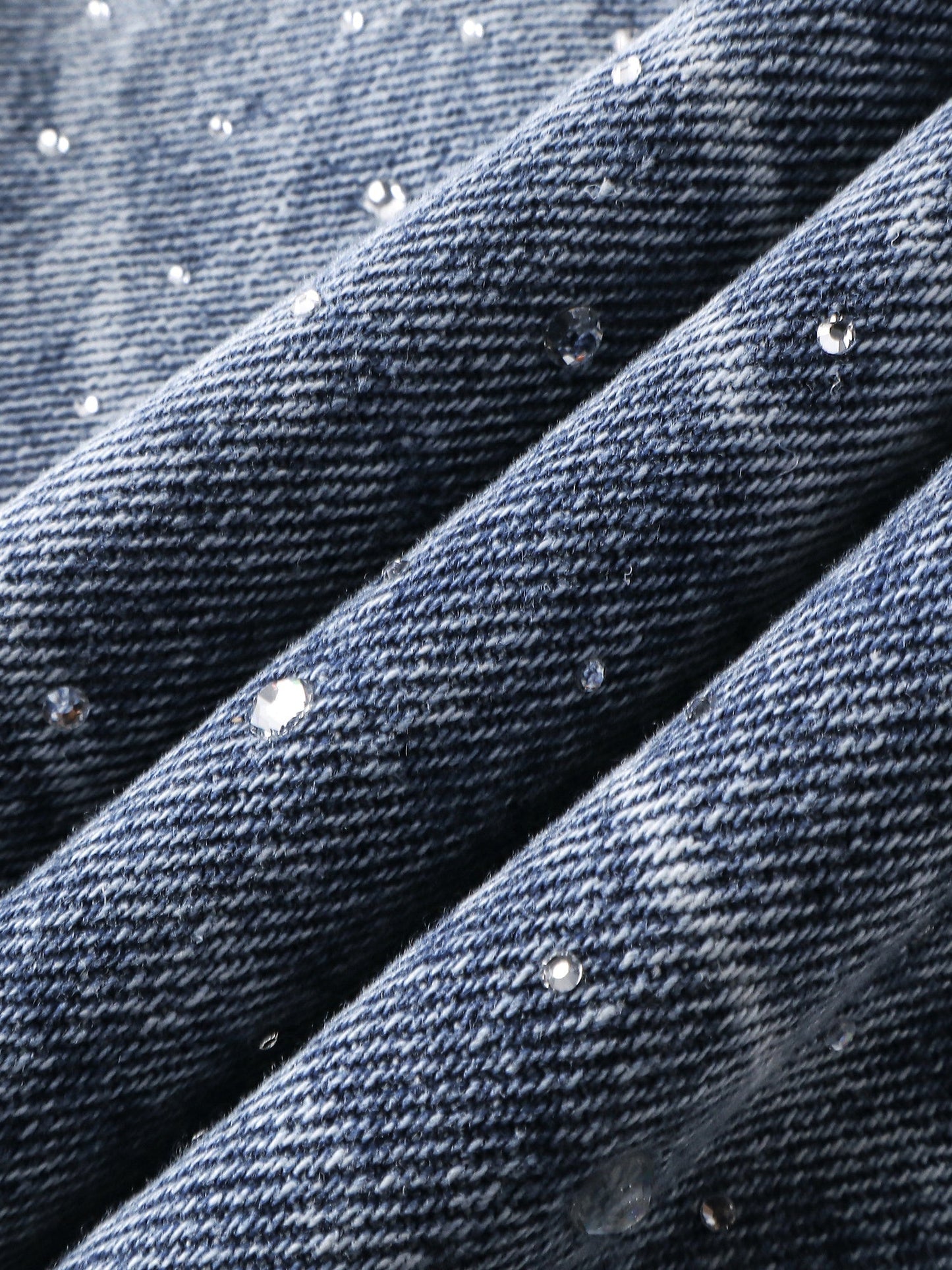 LUMINOUS DAWN RHINESTONE COBWEB  CROPPED JEANS