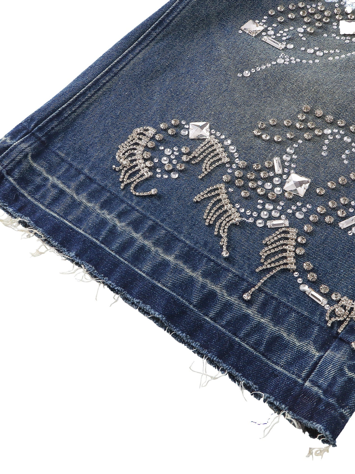 LUMINOUS DAWN RHINESTONE CROPPED JEANS