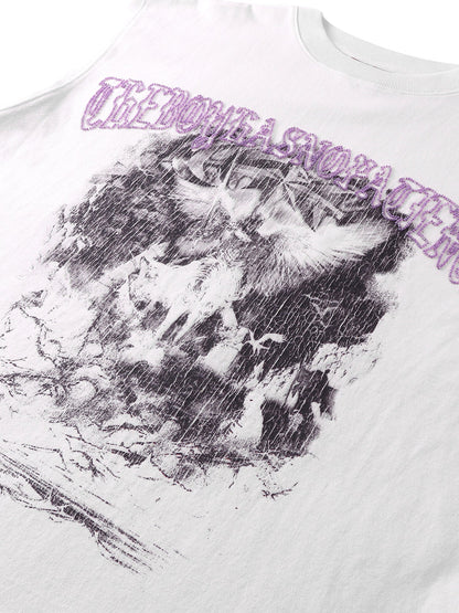 LUMINOUS DAWN DISTRESSED PATTERN S/S TEE