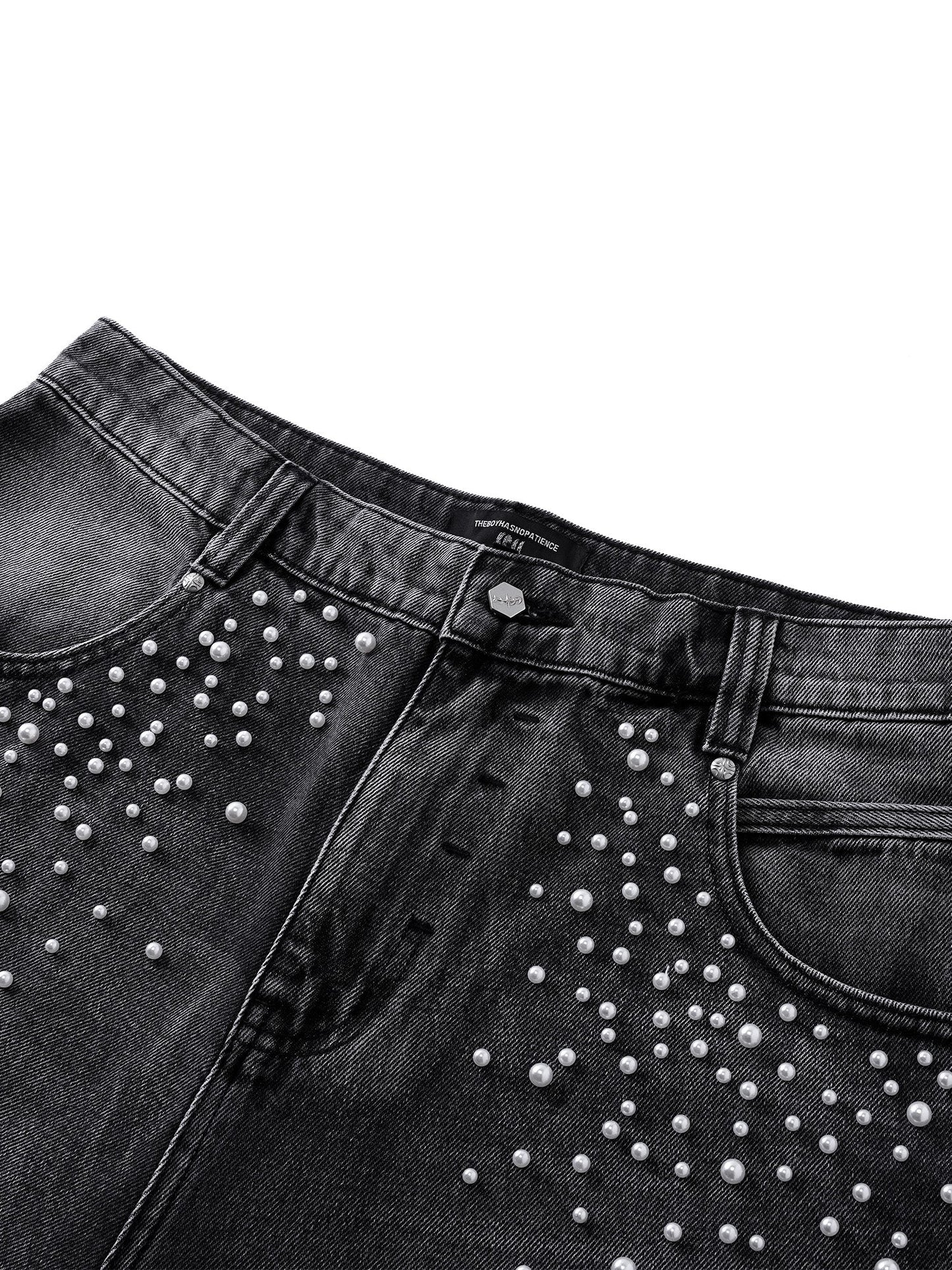  LUMINOUS DAWN KNIGHT PEARL ARMOR CROPPED JEANS