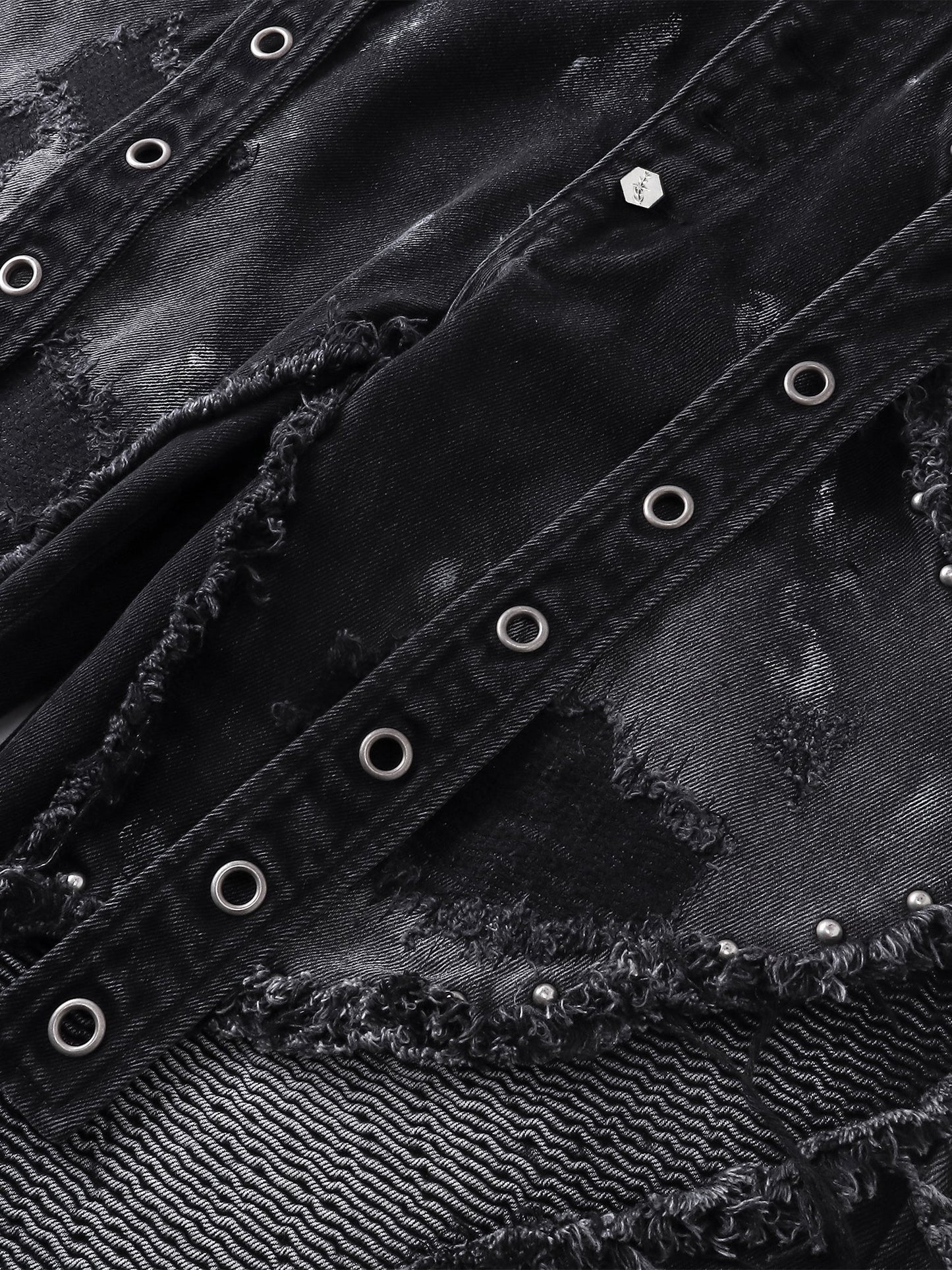 LUMINOUS DAWN RIVET RIBBON BAGGY JEANS