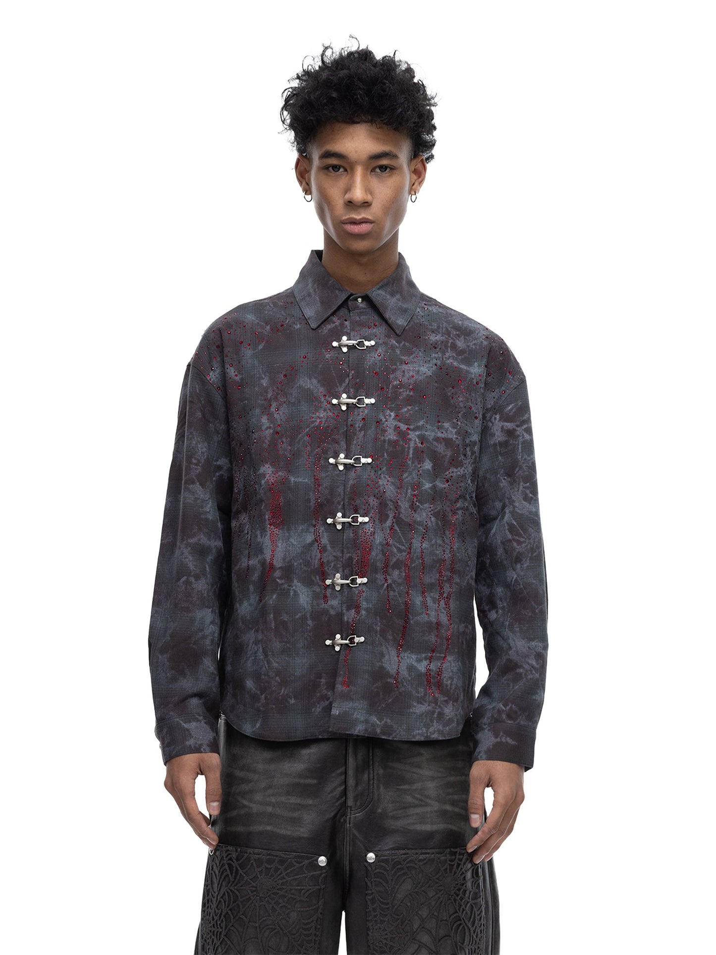 ECLIPSE OF THE BLOOD MOON PADDED RHINESTONE SHIRT