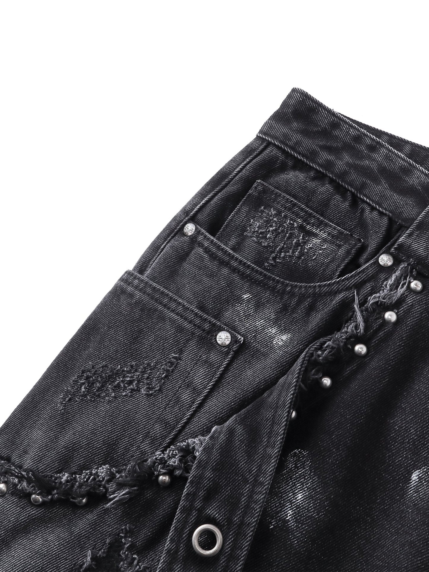 LUMINOUS DAWN RIVET RIBBON BAGGY JEANS