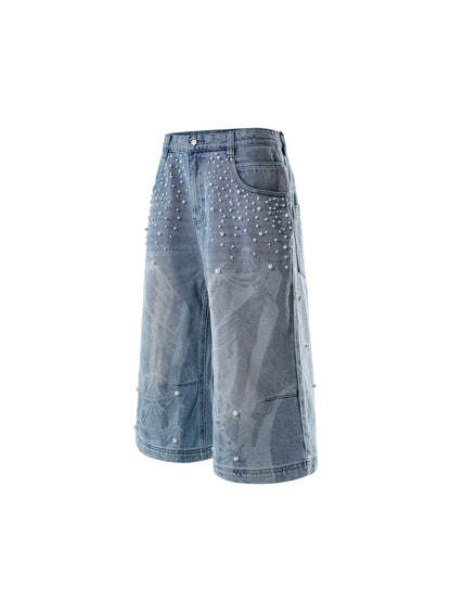  LUMINOUS DAWN KNIGHT PEARL ARMOR CROPPED JEANS