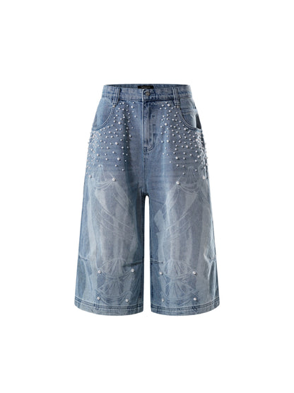  LUMINOUS DAWN KNIGHT PEARL ARMOR CROPPED JEANS