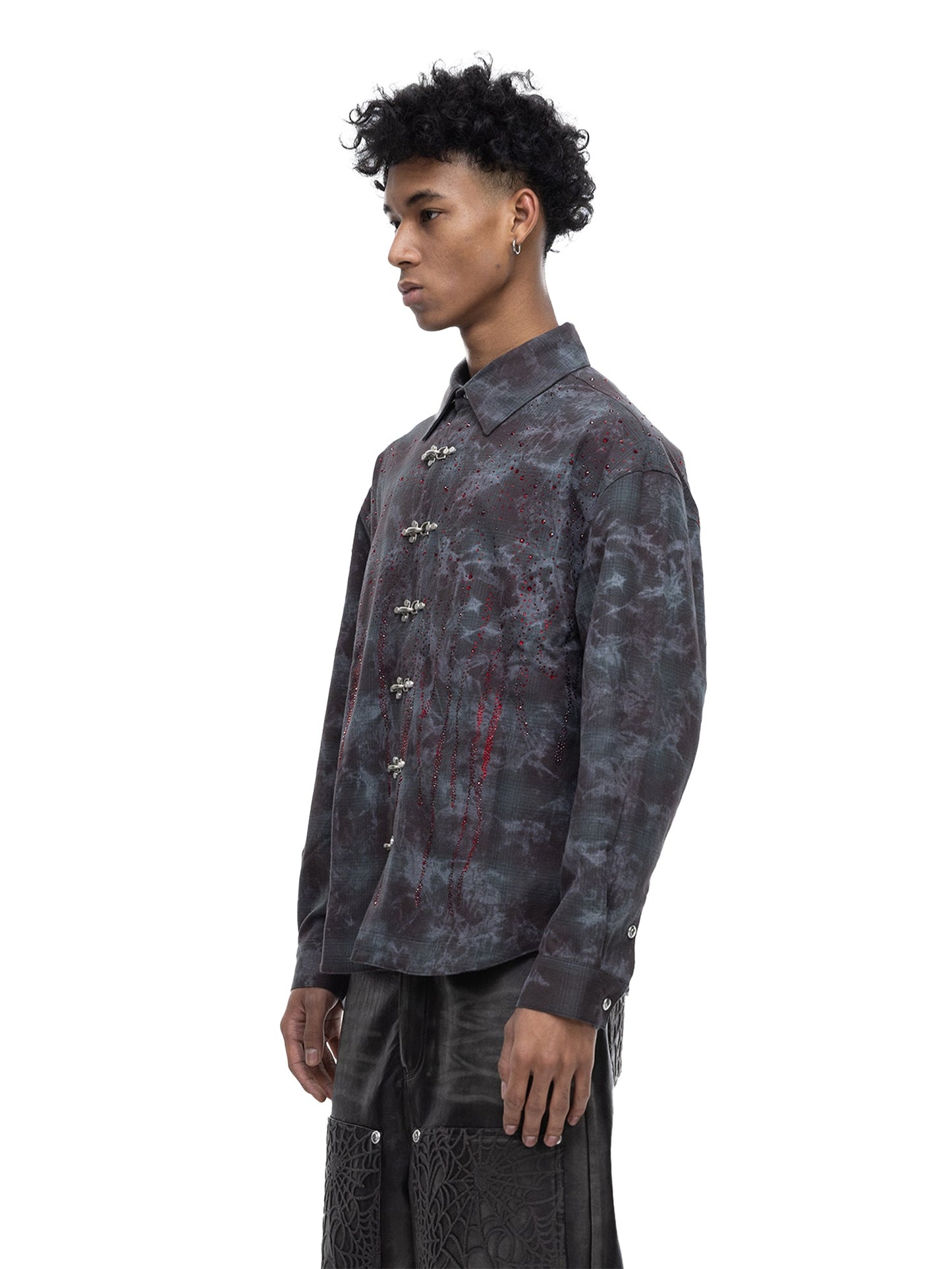 ECLIPSE OF THE BLOOD MOON PADDED RHINESTONE SHIRT