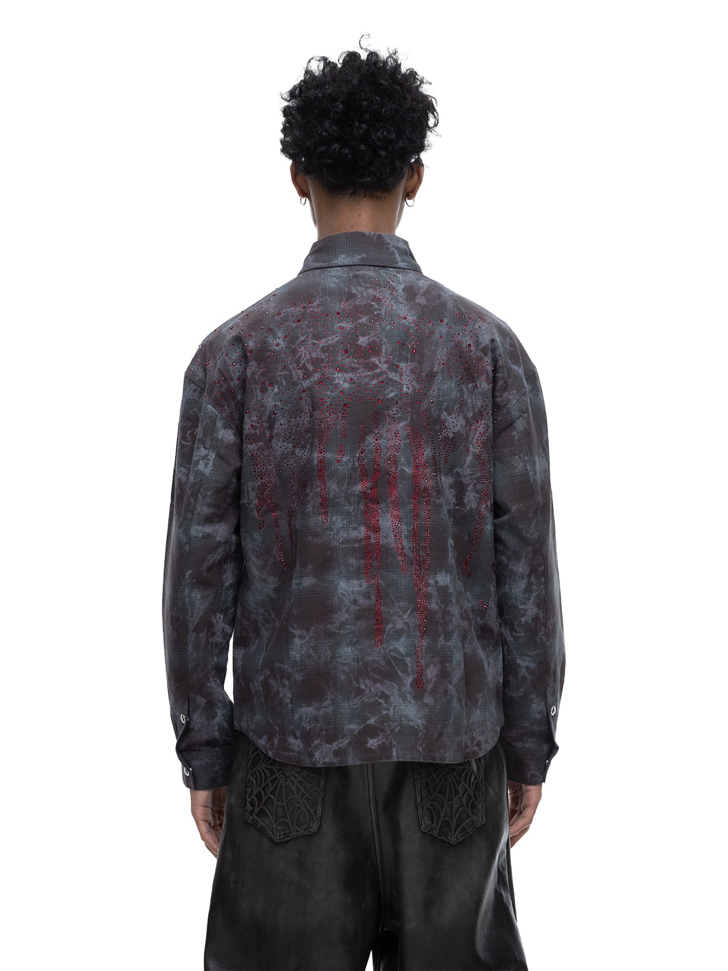 ECLIPSE OF THE BLOOD MOON PADDED RHINESTONE SHIRT