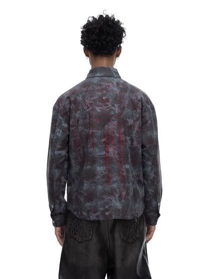 ECLIPSE OF THE BLOOD MOON PADDED RHINESTONE SHIRT