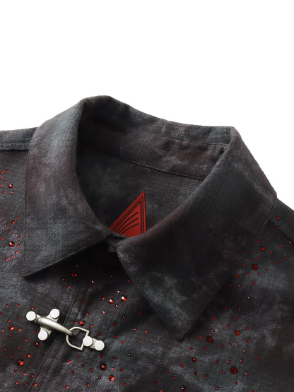 ECLIPSE OF THE BLOOD MOON PADDED RHINESTONE SHIRT