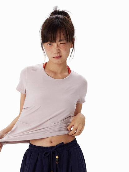 SHOULDER LOGO DRAPED TEE