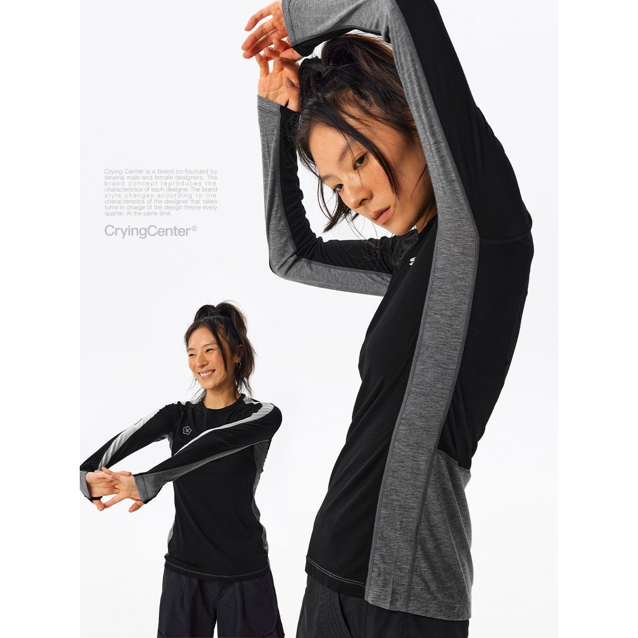 TENCEL LONG SLEEVE TEE WITH MERINO WOOL