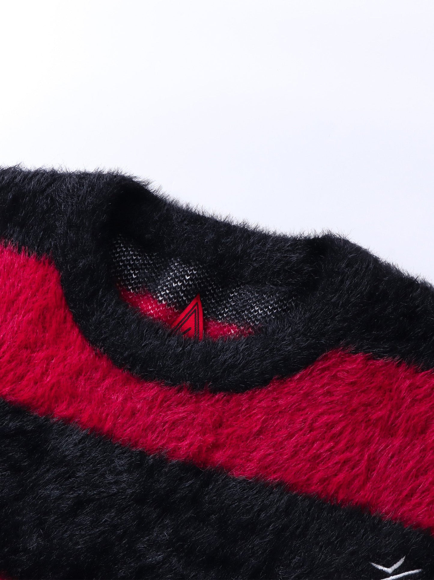 PRINCE OF DARKNESS FAUX FUR STRIPED SWEATER