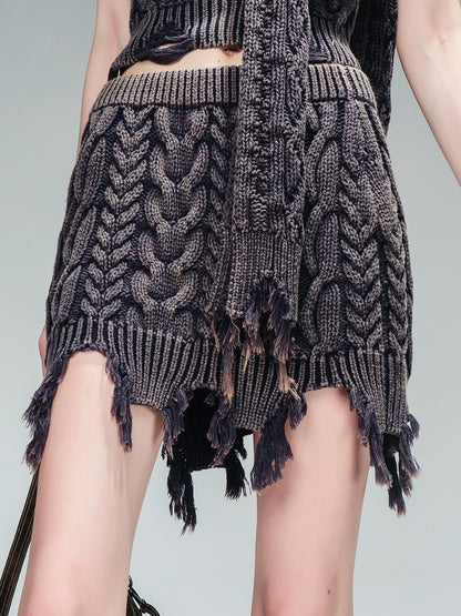 DISTRESS WASH KNIT SET