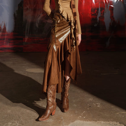 PATCHWORK IRREGULAR SKIRT