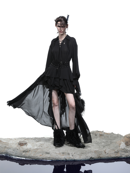 FAKE 2 PIECE RUFFLED DRESS