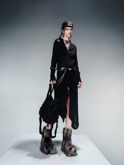 OVERSIZE DISTRESSED CARDIGAN