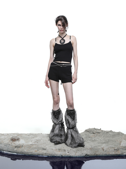 RIBBON KNIT TOP+SHORTS SET