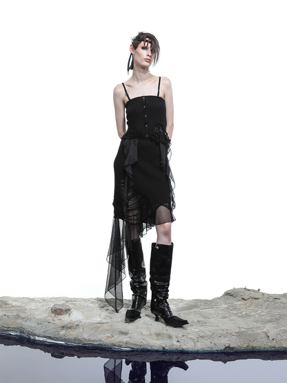 DISTRESSED KNITTED TOP WITH RUFFLES