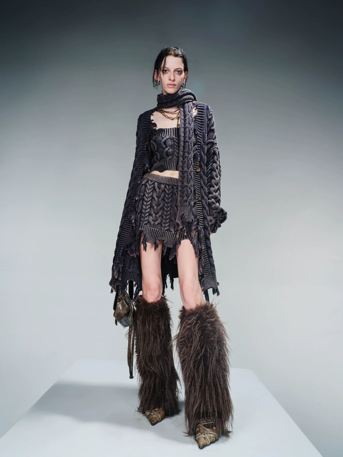 DISTRESS WASH KNIT SET