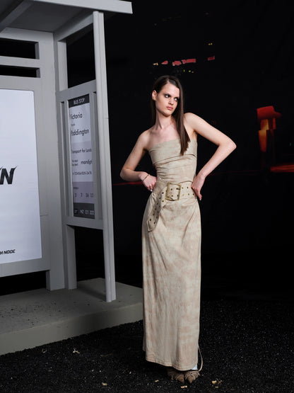 TIE-DYE TUBE DRESS WITH BELT