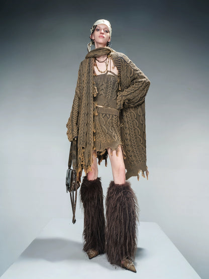 DISTRESS WASH KNIT SET