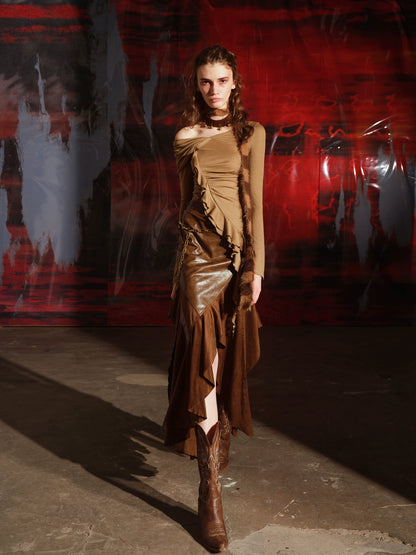 PATCHWORK IRREGULAR SKIRT