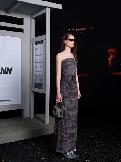 TIE-DYE TUBE DRESS WITH BELT