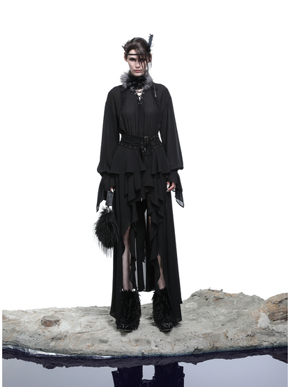 FAKE 2 PIECE RUFFLED DRESS