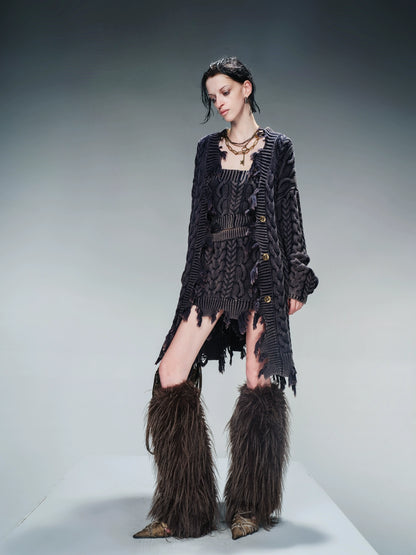 DISTRESS WASH KNIT SET