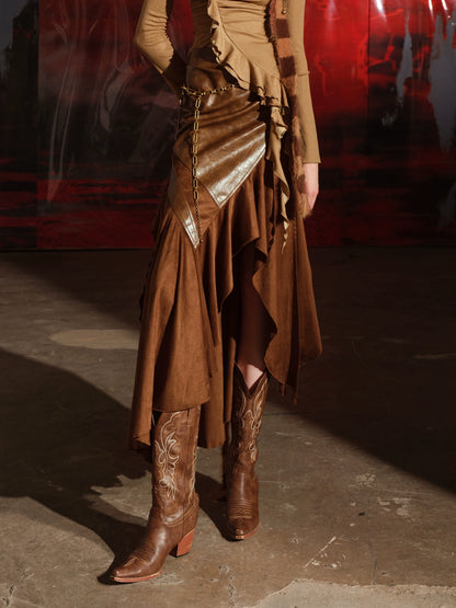 PATCHWORK IRREGULAR SKIRT