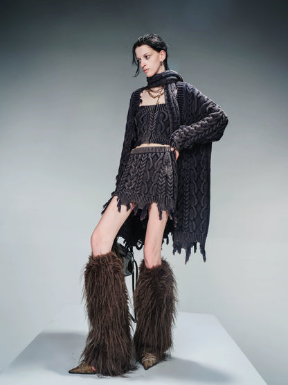 DISTRESS WASH KNIT SET