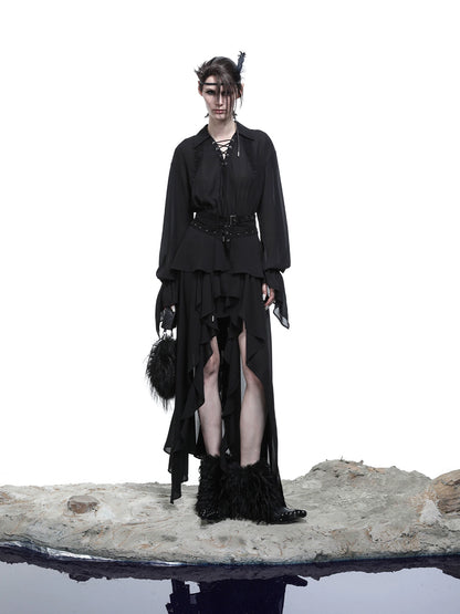 FAKE 2 PIECE RUFFLED DRESS