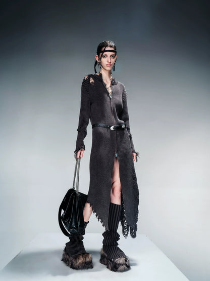 OVERSIZE DISTRESSED CARDIGAN