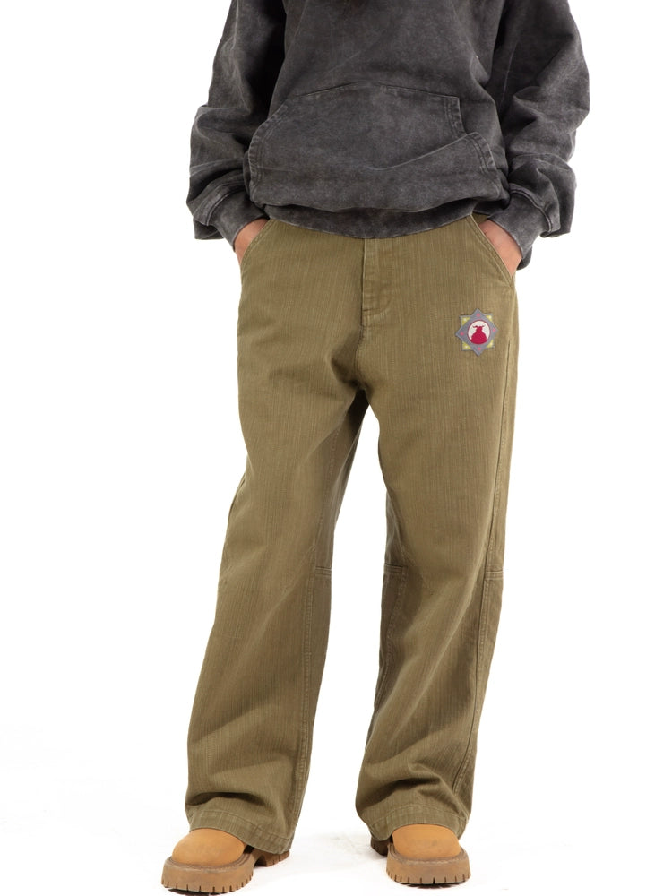 SMALL LOGO KHAKI PANTS