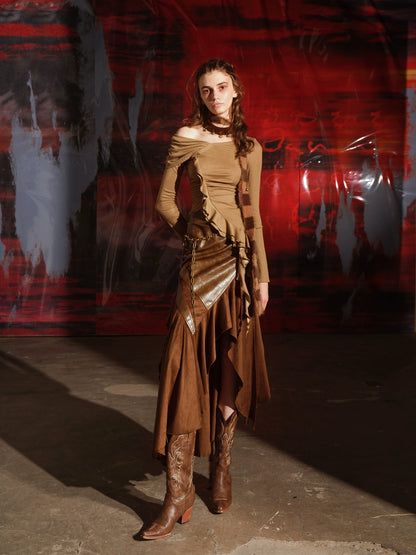 PATCHWORK IRREGULAR SKIRT