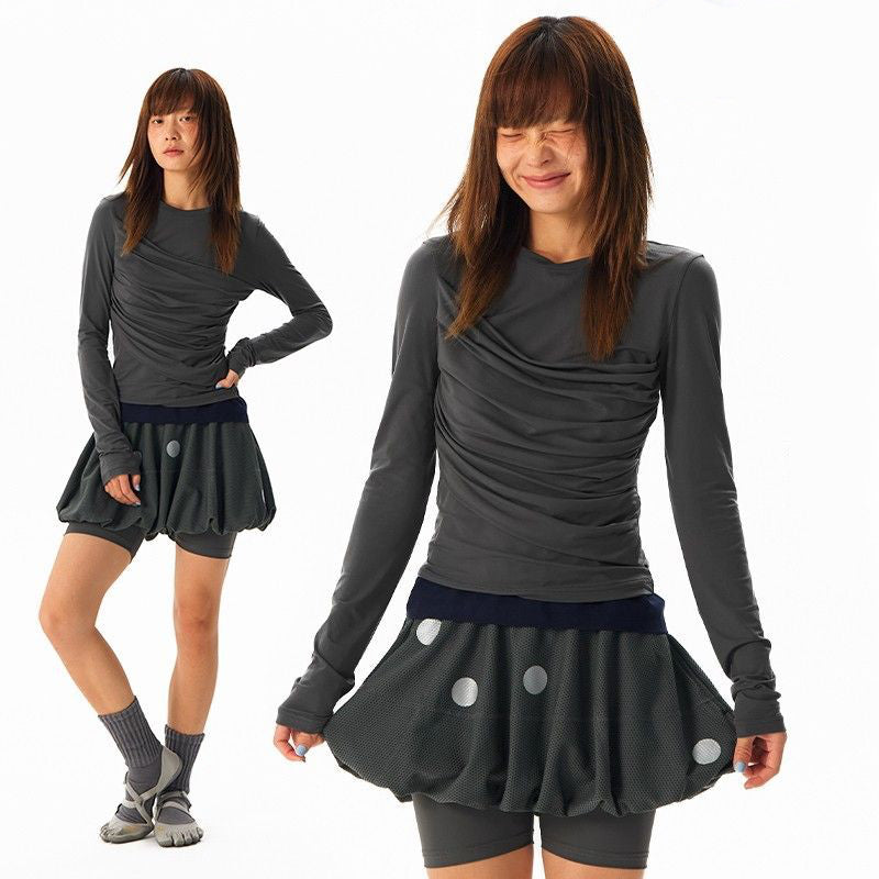 DRAPED LONG SLEEVE TEE