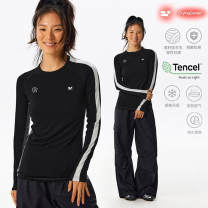 TENCEL LONG SLEEVE TEE WITH MERINO WOOL