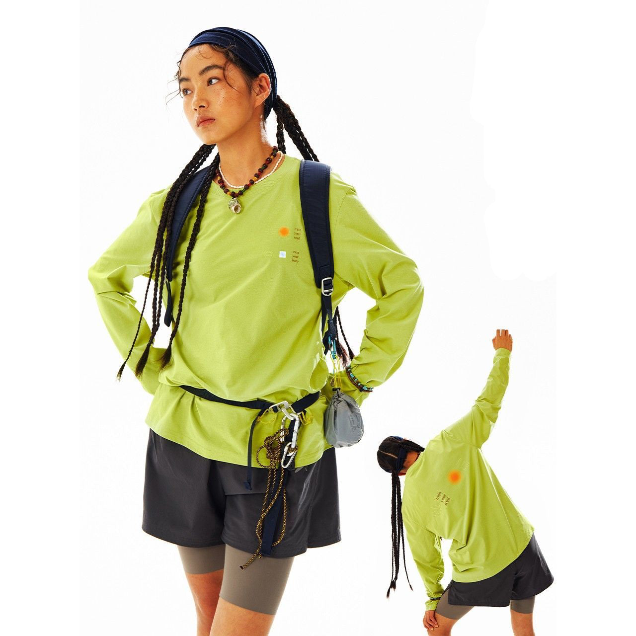 "TRAIN YOUR SOUL/BODY" GRAPHIC LONG SLEEVE TEE