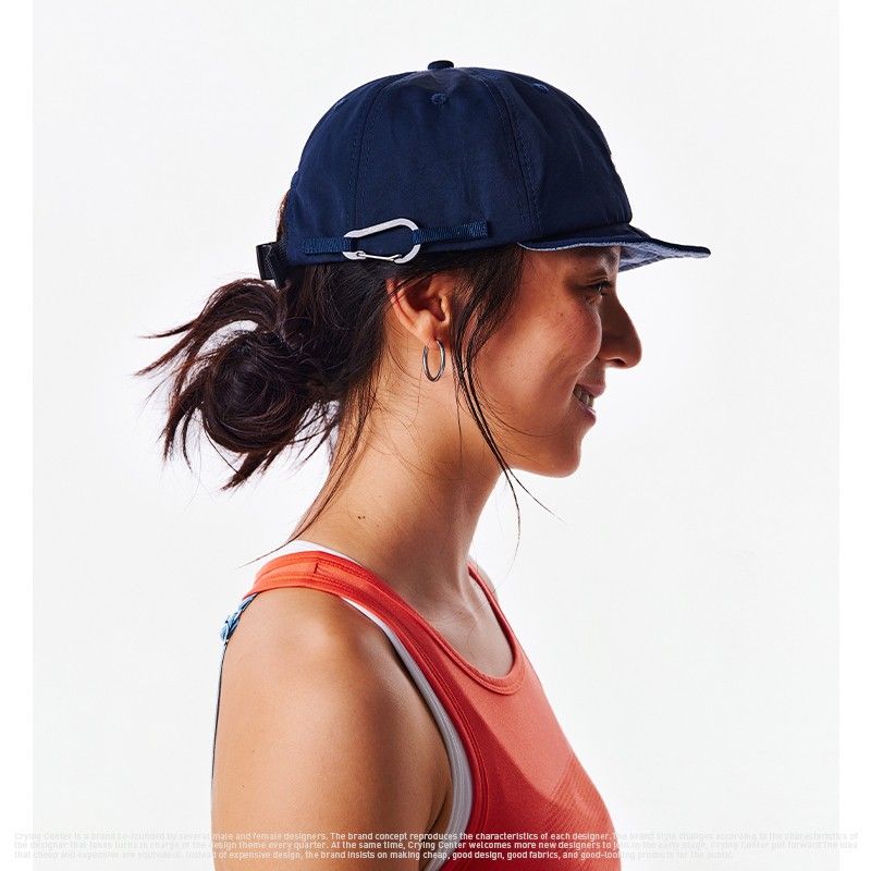 FLAT BRIM BASEBALL HAT WITH CARABINER